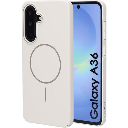 Mobiparts Slim Line Samsung Galaxy A36 MagSafe Hoesje Hardcase Backcover - Off White
