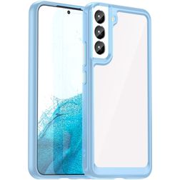 Mobigear Crystal Samsung Galaxy S23 Ultra Hoesje Hardcase Backcover - Transparant / Blauw