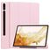 Mobigear Tri-Fold Gel Samsung Galaxy Tab S9 Plus Hoes TPU,Kunstleer Bookcase + Stylus Houder - Roze