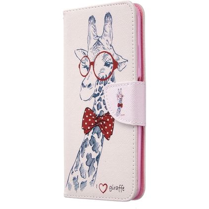 Mobigear Design Huawei P40 Lite Hoesje Bookcase Portemonnee - Giraffe