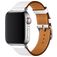 Mobigear Torino Leren Apple Watch Bandje Gespsluiting - 49/46/45/44 mm - Wit