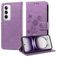 Mobigear Flowers OPPO Reno 12 Pro Hoesje Bookcase Portemonnee - Paars