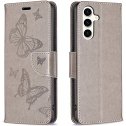 Mobigear Butterfly Samsung Galaxy S23 FE Hoesje Bookcase Portemonnee - Grijs