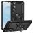 Mobigear Armor Ring Samsung Galaxy S25 Edge Hoesje Hardcase Backcover Shockproof met Ringhouder - Zwart