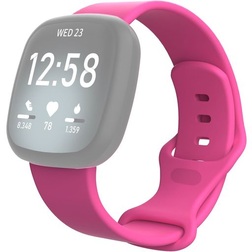 Mobigear Sport Dual Siliconen Fitbit Versa 3 Bandje Druksluiting - Roze