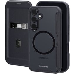 Mobiparts Shield Line Samsung Galaxy S25 MagSafe Hoesje Bookcase - Zwart