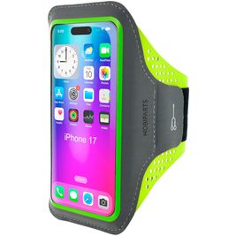 Mobiparts Comfort Fit Telefoonhouder Hardlopen iPhone 17 Sport Hoesje Neopreen Sportarmband - Groen