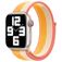 Mobigear Woven Nylon Apple Watch Bandje Klittenbandsluiting - 42/41/40/38 mm - Geel / Beige