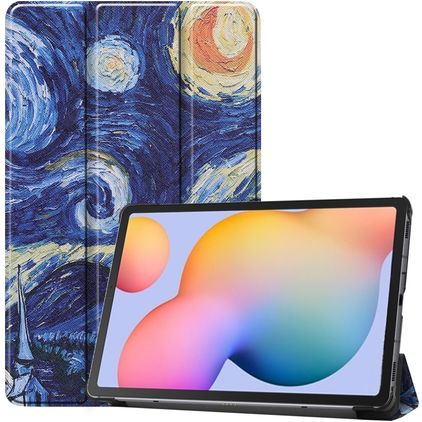 Mobigear Tri-Fold Samsung Galaxy Tab S6 Lite Hoes Bookcase - The Starry Night