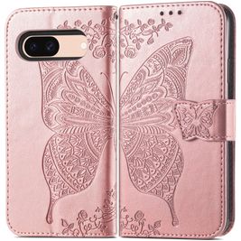 Mobigear Butterfly Google Pixel 8a Hoesje Bookcase Portemonnee - Roségoud