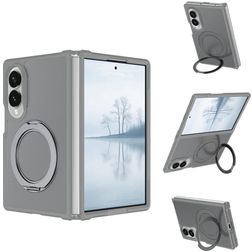 Mobigear 360 Rotating Ring Samsung Galaxy Z Fold 8 MagSafe Hoesje Hardcase Backcover met Ringhouder - Grijs