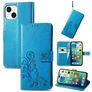 Mobigear Clover iPhone 15 Plus Hoesje Bookcase Portemonnee - Blauw