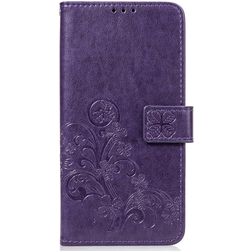 Mobigear Clover OnePlus 6T Hoesje Bookcase Portemonnee - Paars