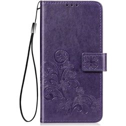 Mobigear Clover Samsung Galaxy A21s Hoesje Bookcase Portemonnee - Paars