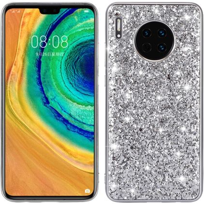 Mobigear Glitter Huawei Mate 30 Hoesje Hardcase Backcover - Zilver