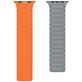 Mobigear Loop Mag Siliconen Apple Watch Bandje Magneetsluiting - 42/41/40/38 mm - Grijs / Oranje