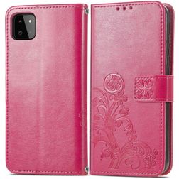 Mobigear Clover Samsung Galaxy A22 4G Hoesje Bookcase Portemonnee - Magenta