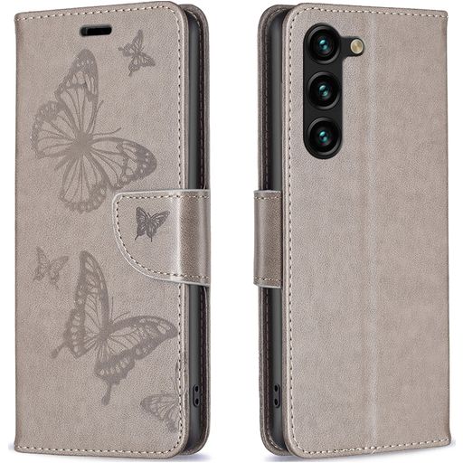 Mobigear Butterfly Samsung Galaxy S24 Plus Hoesje Bookcase Portemonnee - Grijs
