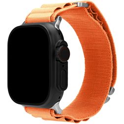 Mobilize Alpine Nylon Apple Watch Bandje Gespsluiting - 49/46/45/44 mm - Oranje