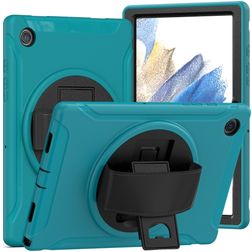 Mobigear SureGrip Samsung Galaxy Tab A8 10.5 (2021) Hoes Hard kunststof / Siliconen Backcover + Standaard - Blauw
