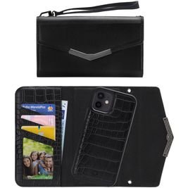 Mobilize Elegant Magnet iPhone 12 Pro Hoesje Uitneembare 2in1 Clutch - Black Croco