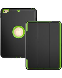 Mobigear Tri-Fold Folio iPad 6 (2018) Hoes Hard Kunststof,TPU Bookcase - Zwart / Groen