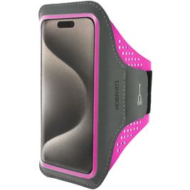 Mobiparts Comfort Fit Telefoonhouder Hardlopen iPhone 15 Pro Sport Hoesje Neopreen Sportarmband - Neon Pink Mobiparts Comfort Fit Telefoonhouder Hardlopen iPhone 15 Pro Sport Hoesje Neopreen Sportarmband - Neon Pink