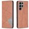 Mobigear Rhombus Slim Samsung Galaxy S23 Ultra Hoesje Bookcase - Bruin