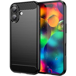 Mobigear Brushed Slim iPhone 17 Hoesje Flexibel TPU Backcover - Zwart