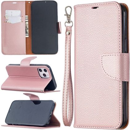 Mobigear Excellent iPhone 12 Pro Max Hoesje Bookcase Portemonnee - Roségoud