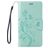 Mobigear Flowers iPhone 8 Hoesje Bookcase Portemonnee - Turquoise