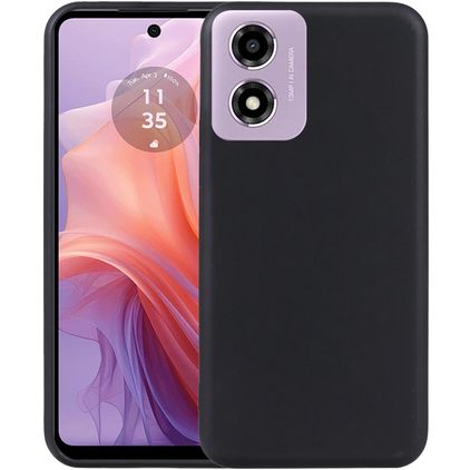 Mobigear Basics Motorola Moto E14 Hoesje Flexibel TPU Backcover - Zwart