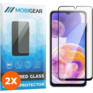 Mobigear Premium Samsung Galaxy A23 Glazen Screenprotector - Case Friendly - Zwart (2-Pack)