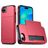 Mobigear Card iPhone 16e Hoesje Hardcase Backcover Shockproof met Pasjeshouder - Rood