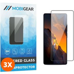 Mobigear Premium POCO F5 Glazen Screenprotector - Case Friendly - Zwart (3-Pack)