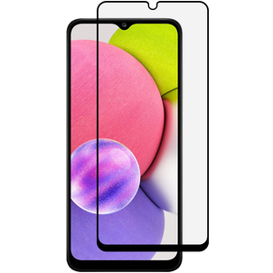 Mobigear Premium Samsung Galaxy A03s Glazen Screenprotector - Case Friendly - Zwart