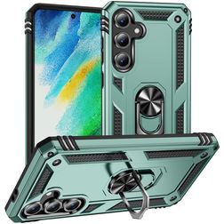 Mobigear Armor ring Samsung Galaxy S24 FE Hoesje Hardcase Backcover Shockproof met Ringhouder - Groen