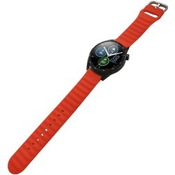 Mobigear Bumpy Siliconen Smartwatch Bandje Gespsluiting - Universeel 20 mm aansluiting - Rood
