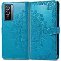 Mobigear Mandala Vivo Y76 Hoesje Bookcase Portemonnee - Blauw