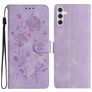 Mobigear Flowers Samsung Galaxy A17 Hoesje Bookcase Portemonnee - Paars