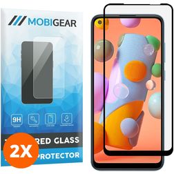 Mobigear Premium Samsung Galaxy A11 Glazen Screenprotector - Case Friendly - Zwart (2-Pack)