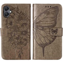 Mobigear Butterfly Samsung Galaxy A05 Hoesje Bookcase Portemonnee - Grijs Mobigear Butterfly Samsung Galaxy A05 Hoesje Bookcase Portemonnee - Grijs