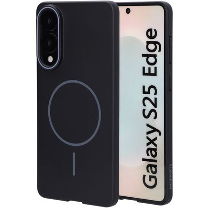 Mobiparts Slim Line Samsung Galaxy S25 Edge MagSafe Hoesje Hardcase Backcover - Onyx Black