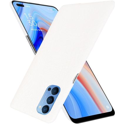 Mobigear Croco OPPO Reno 4 Hoesje Hardcase Backcover - Wit