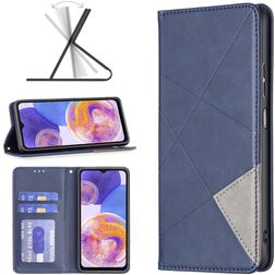Mobigear Rhombus Slim Samsung Galaxy A23 Hoesje Bookcase - Blauw