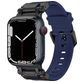 Mobigear Explorer Siliconen Apple Watch Bandje Gespsluiting - 49/46/45/44 mm - Zwart / Blauw