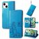 Mobigear Clover iPhone 15 Hoesje Bookcase Portemonnee - Blauw