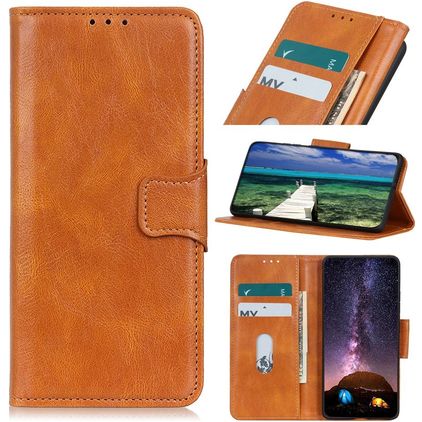 Mobigear Classy Samsung Galaxy S22 Hoesje Bookcase Portemonnee - Cognac