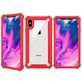Mobigear Two-Layer iPhone XS Max Hoesje Hardcase Backcover Shockproof - Transparant / Rood