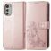 Mobigear Clover Motorola Moto E32s Hoesje Bookcase Portemonnee - Roségoud